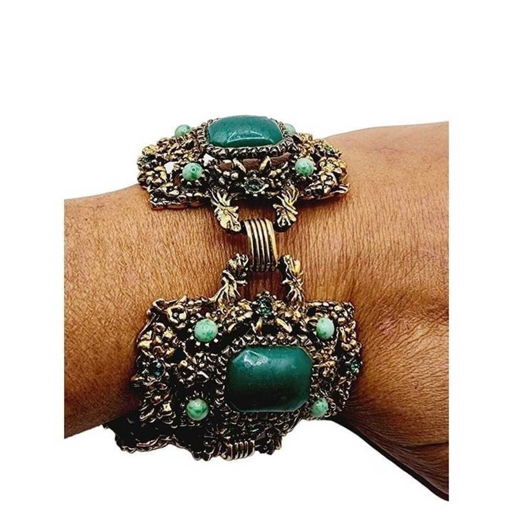 Vintage Selro Style Wide Elaborate Panel Bracelet… - image 2