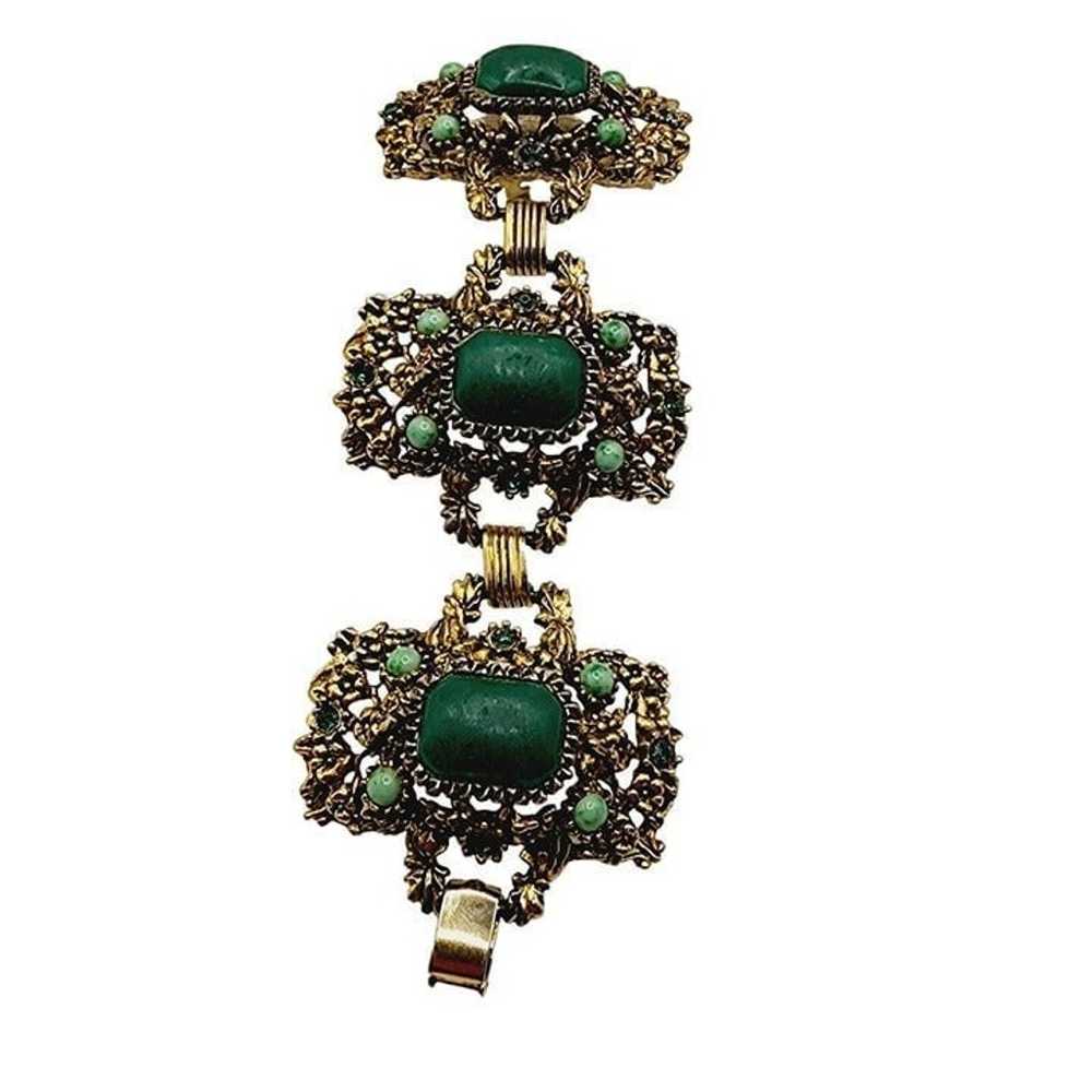 Vintage Selro Style Wide Elaborate Panel Bracelet… - image 3