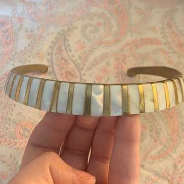 Mother Of Pearl Vintage Choker-Necklace - image 1