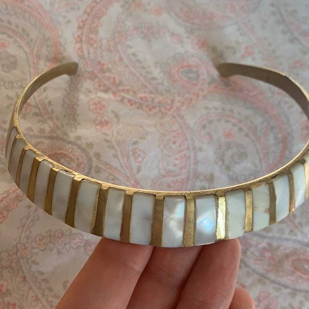 Mother Of Pearl Vintage Choker-Necklace - image 2