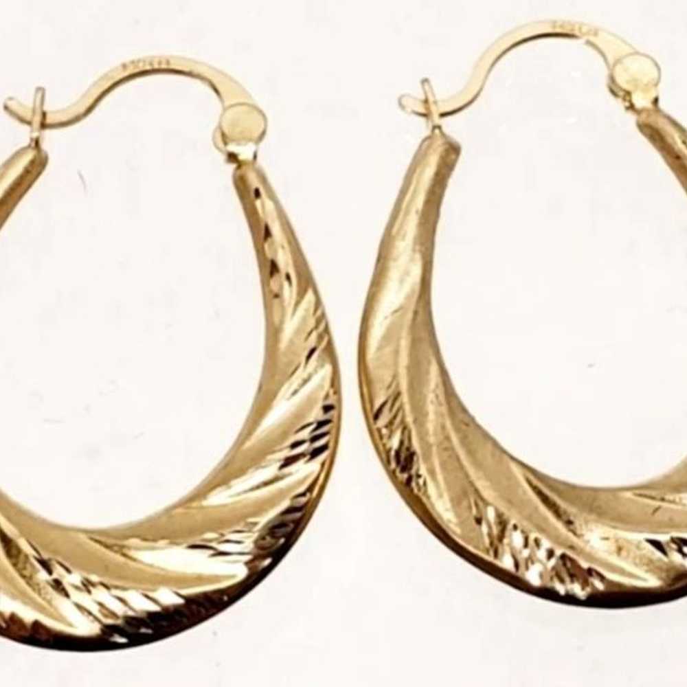 14K Gold Hoop Earrings - image 1