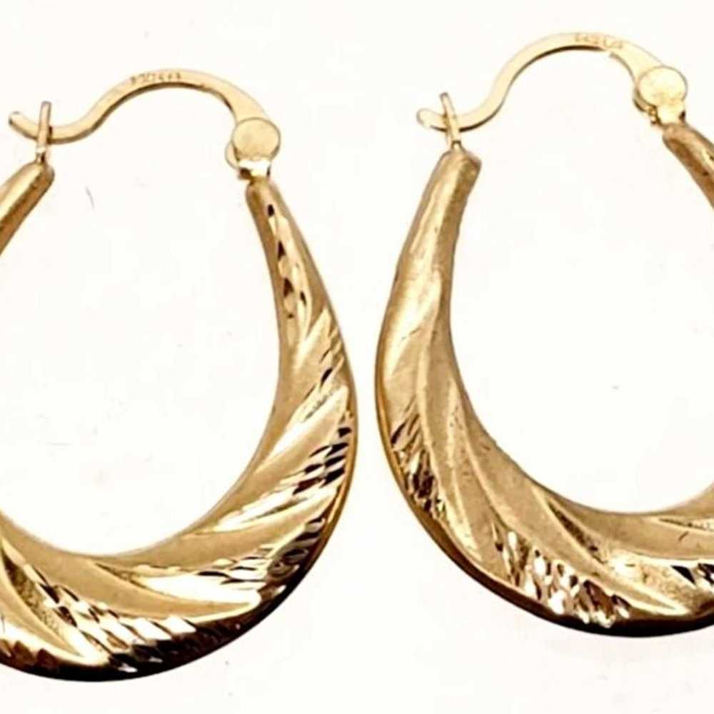 14K Gold Hoop Earrings - image 6