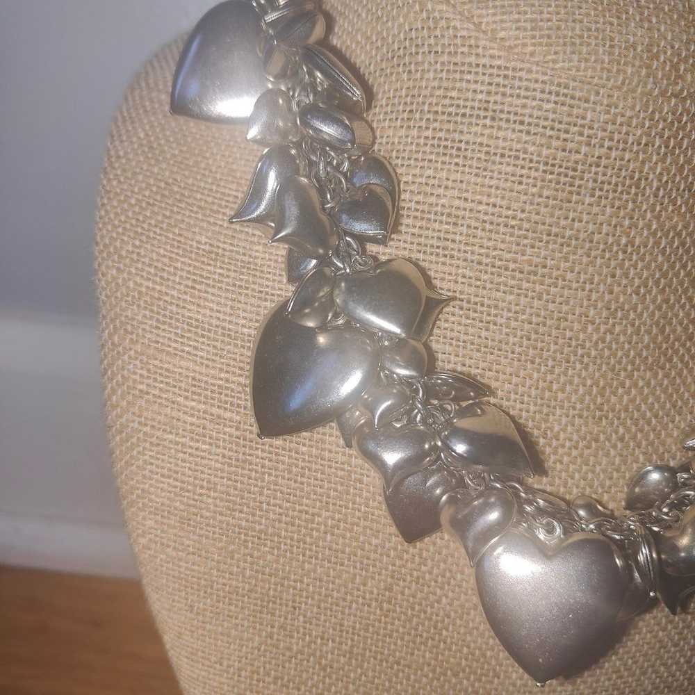 Vintage Rara Cluster Hearts Necklace - image 2