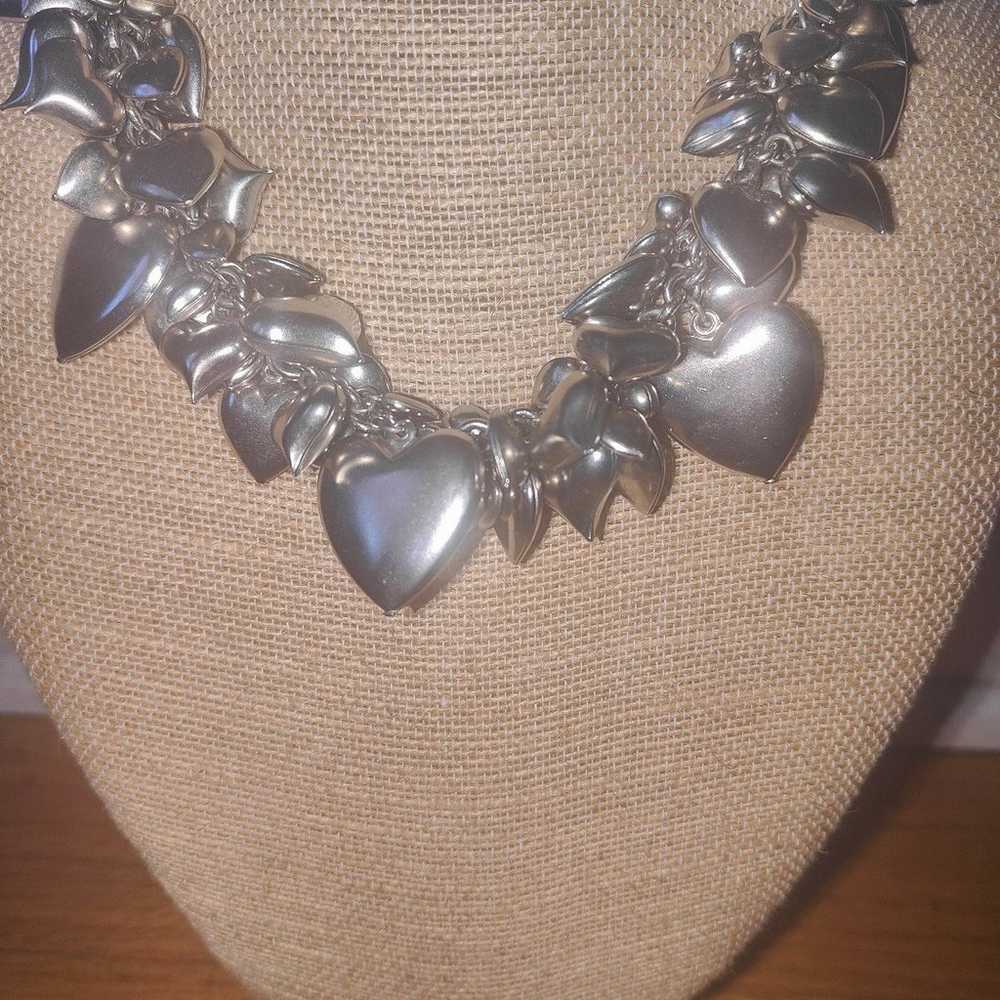 Vintage Rara Cluster Hearts Necklace - image 3