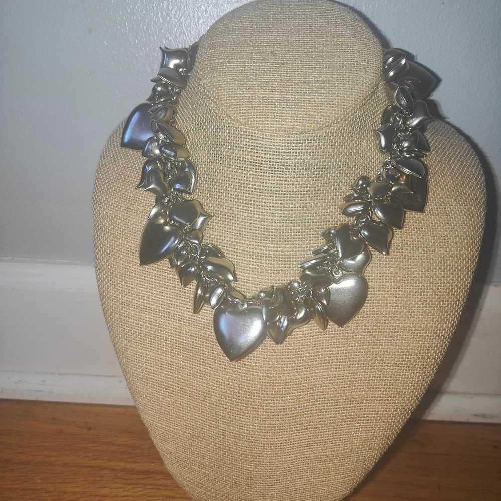 Vintage Rara Cluster Hearts Necklace - image 7