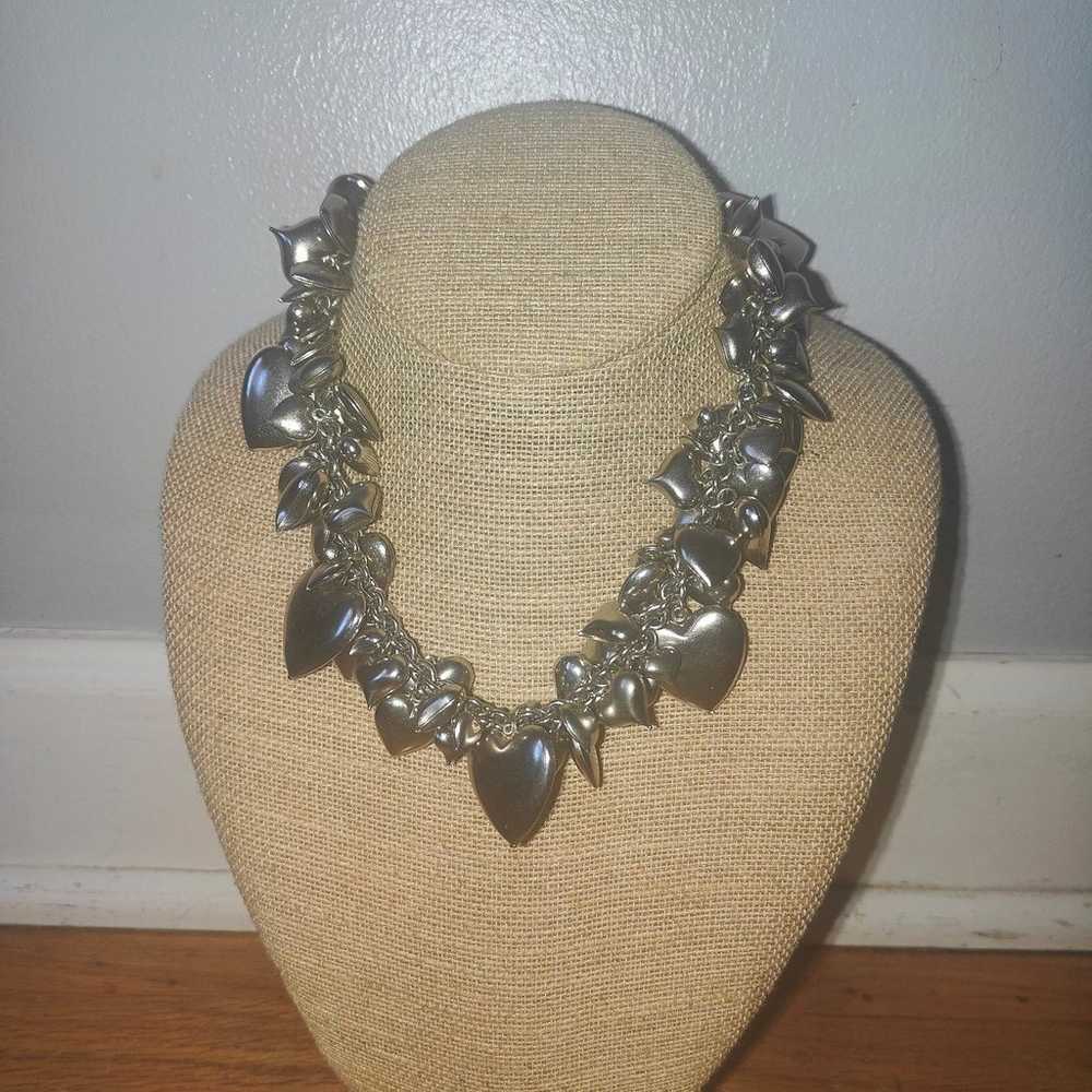 Vintage Rara Cluster Hearts Necklace - image 8