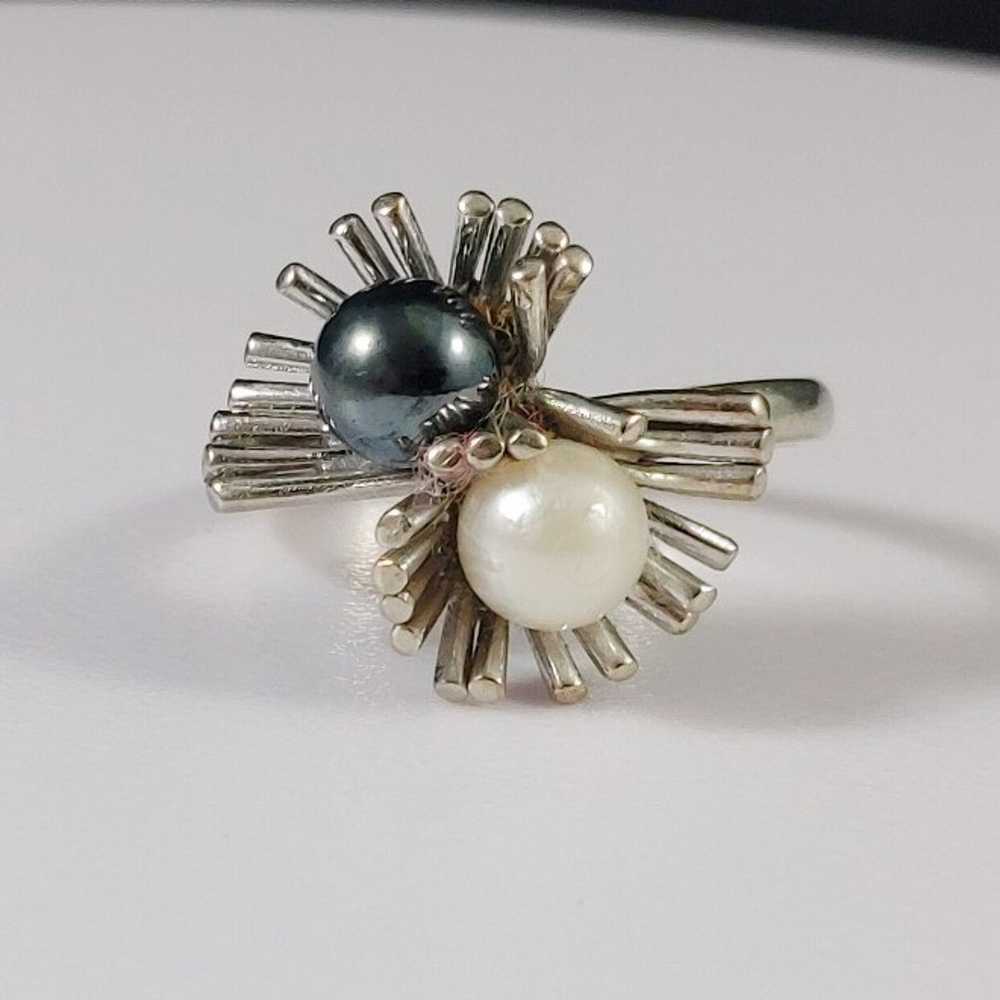 10K WG Pearl Hematite Ring Size 6 - image 1