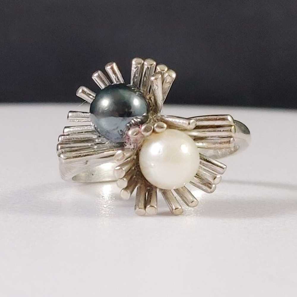 10K WG Pearl Hematite Ring Size 6 - image 3