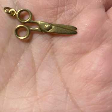 Vintage 14K Yellow Gold Scissors Charm Opening Pen