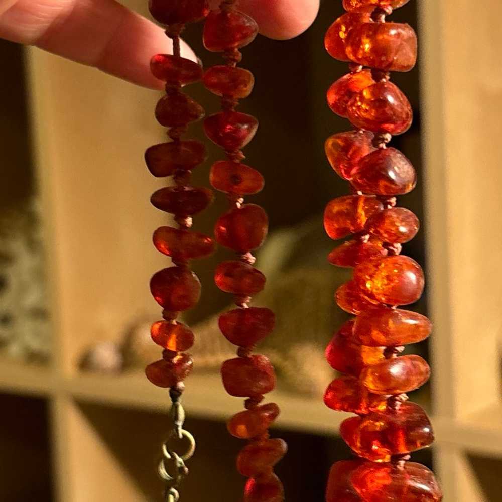 Beautiful vintage natural amber necklace - image 6