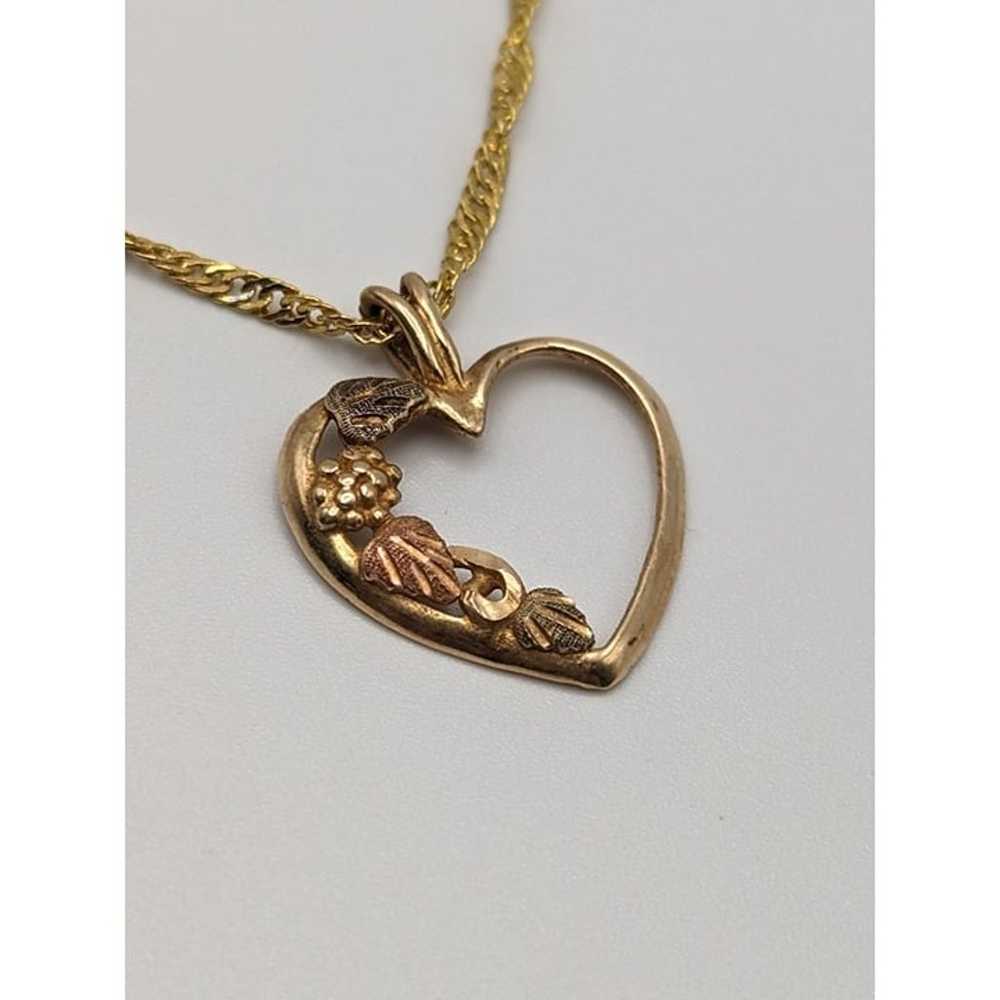 10k Black Hills Gold Heart Pendant. 10k Heart Vin… - image 5