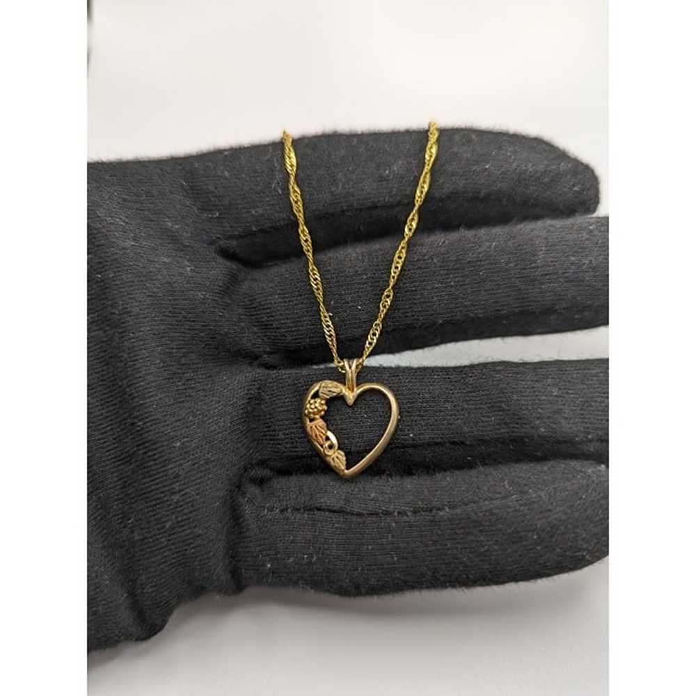 10k Black Hills Gold Heart Pendant. 10k Heart Vin… - image 6