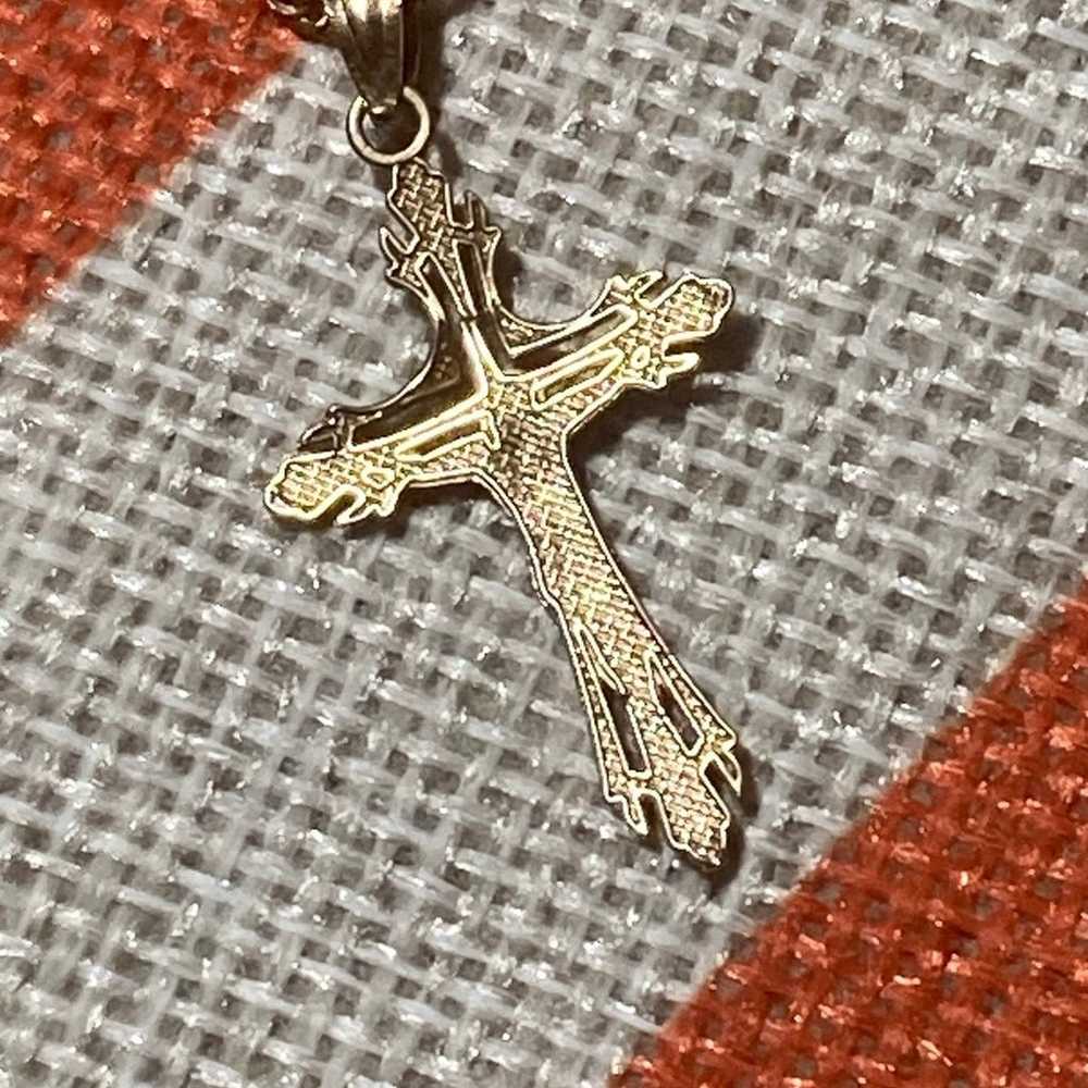 14K Gold Crucifix Necklace & Pendant - image 4