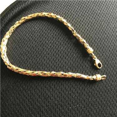 Vintage 10k yellow gold  woven bracelet - image 1