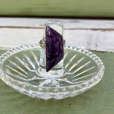 Rare Vintage Charoite Sterling Silver Ring by Nav… - image 1