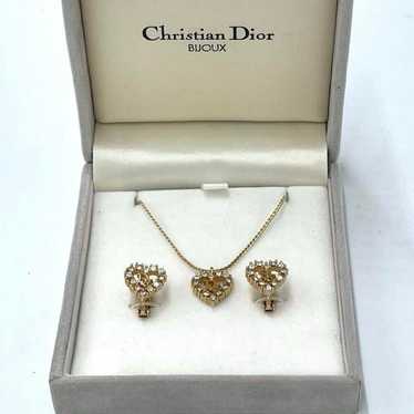 Christian Dior 2-piece set Rhinestone Earrings Hea