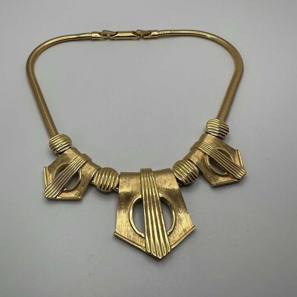 Vintage Crown Trifari Gold Necklace Museum Qualit… - image 1