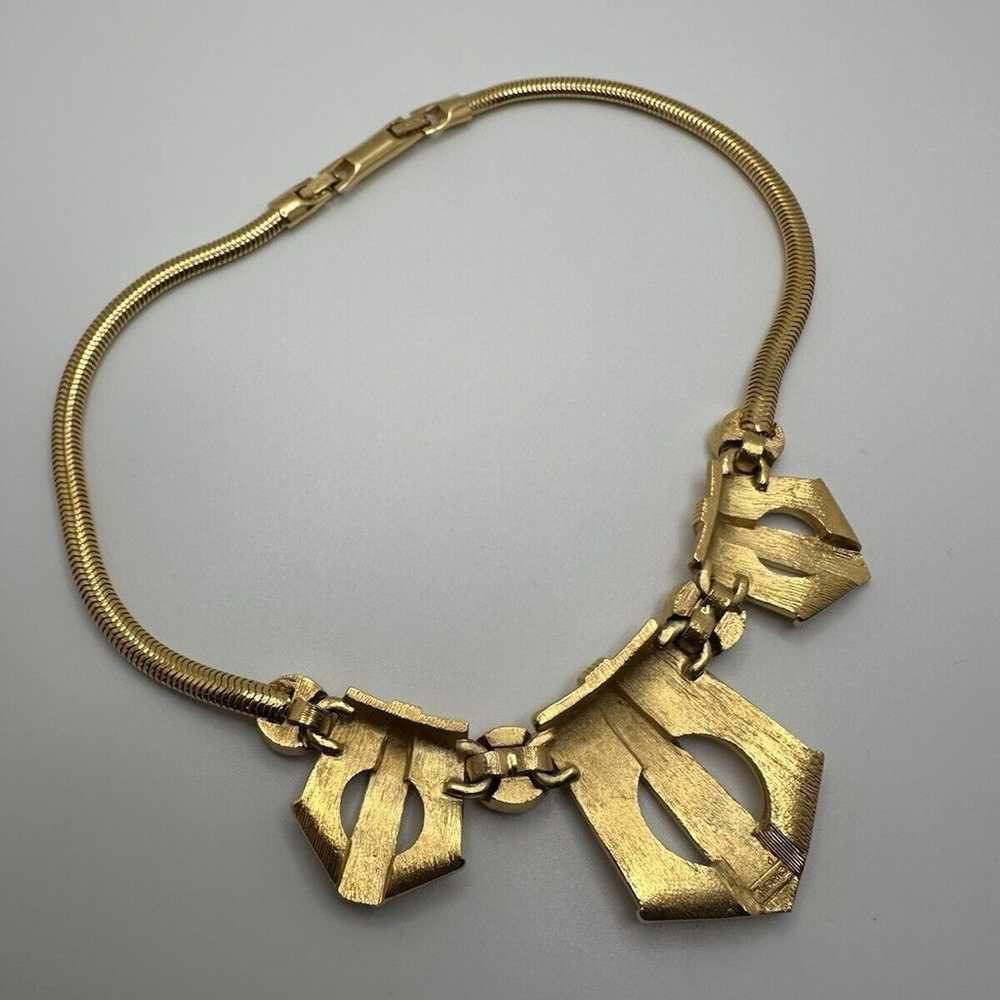 Vintage Crown Trifari Gold Necklace Museum Qualit… - image 2