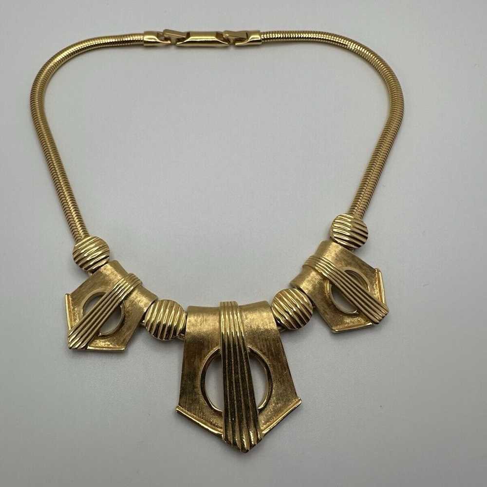 Vintage Crown Trifari Gold Necklace Museum Qualit… - image 4