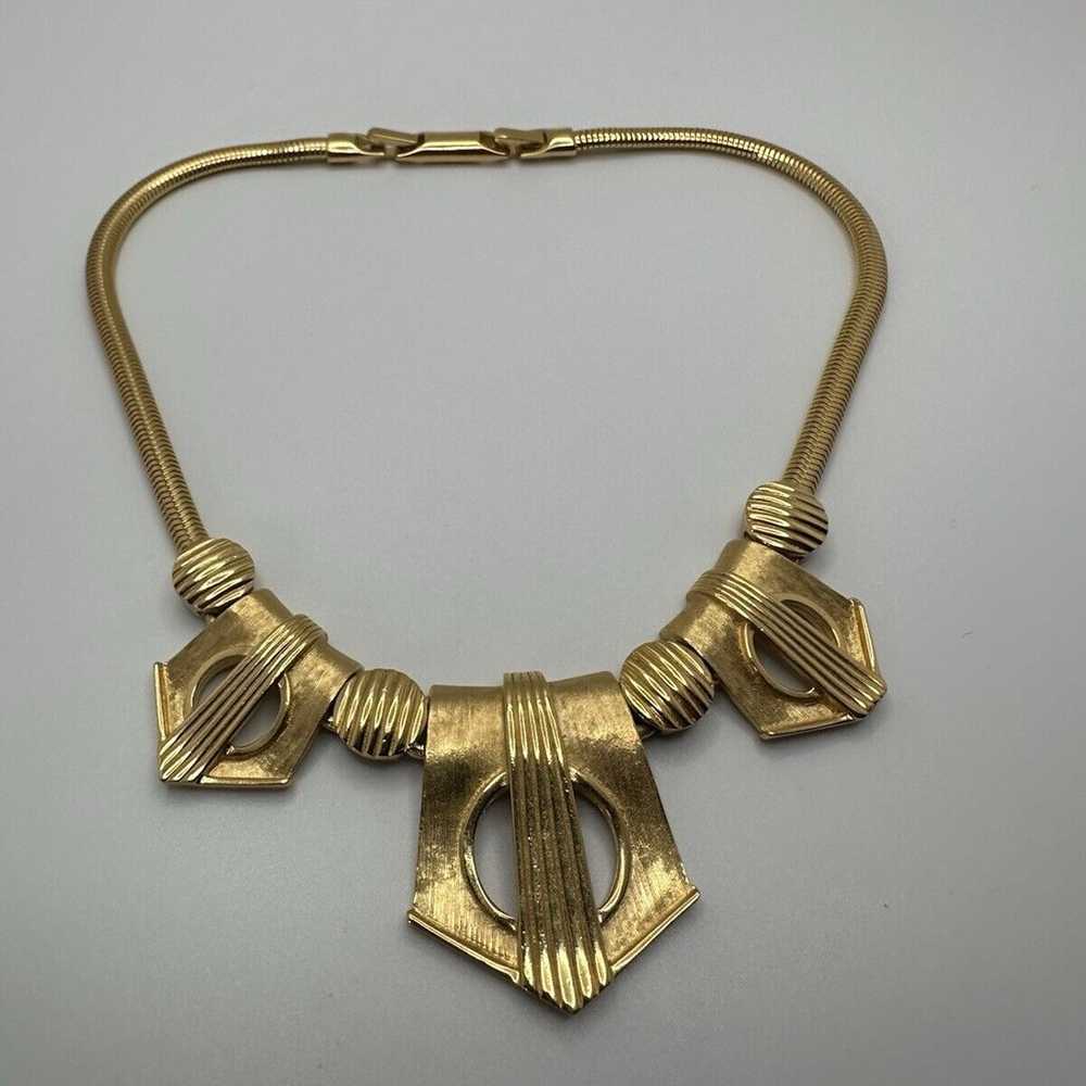 Vintage Crown Trifari Gold Necklace Museum Qualit… - image 5