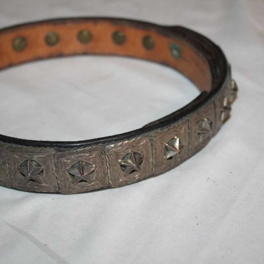 Vintage Handtooled Sterling Overlay Falvey Concho… - image 3