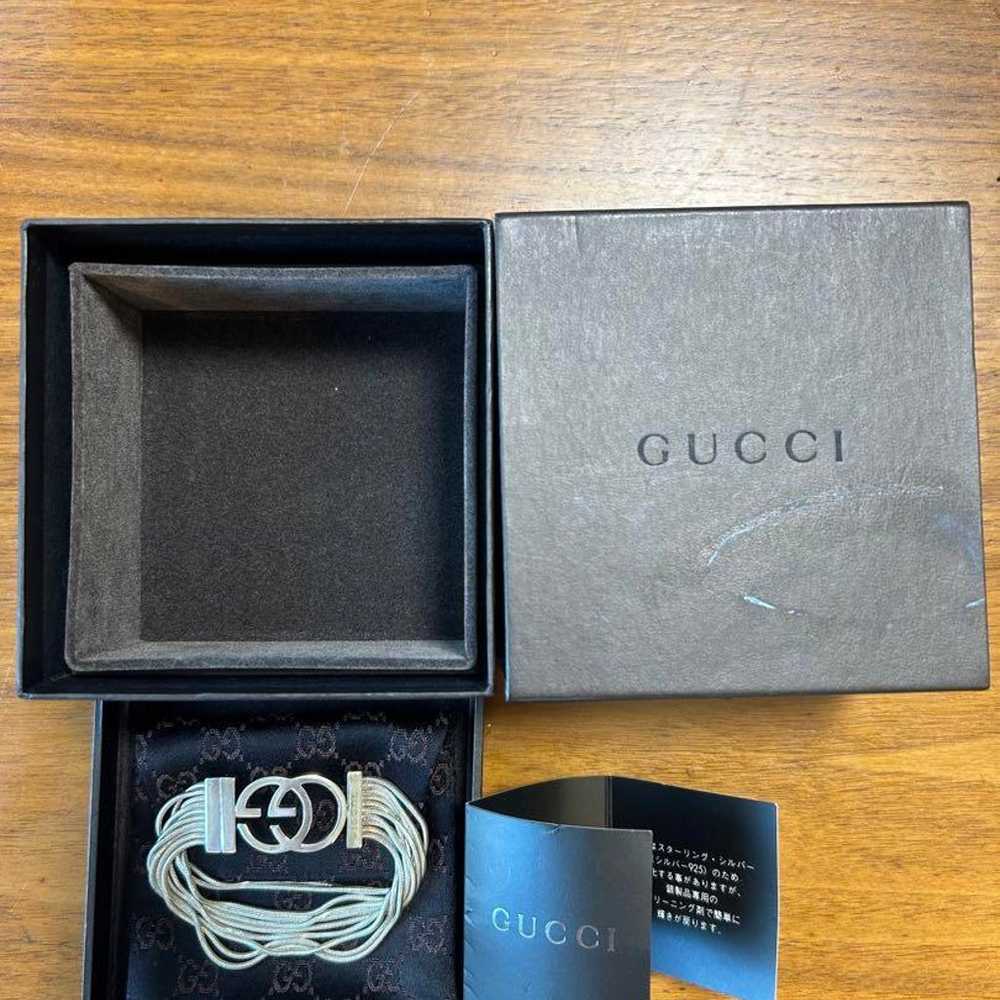 Rare GUCCI GG logo silver bracelet with 10 links. - image 1