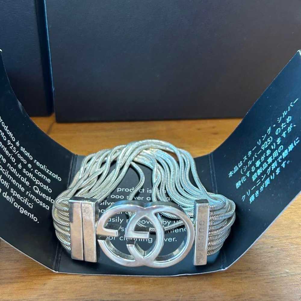 Rare GUCCI GG logo silver bracelet with 10 links. - image 3