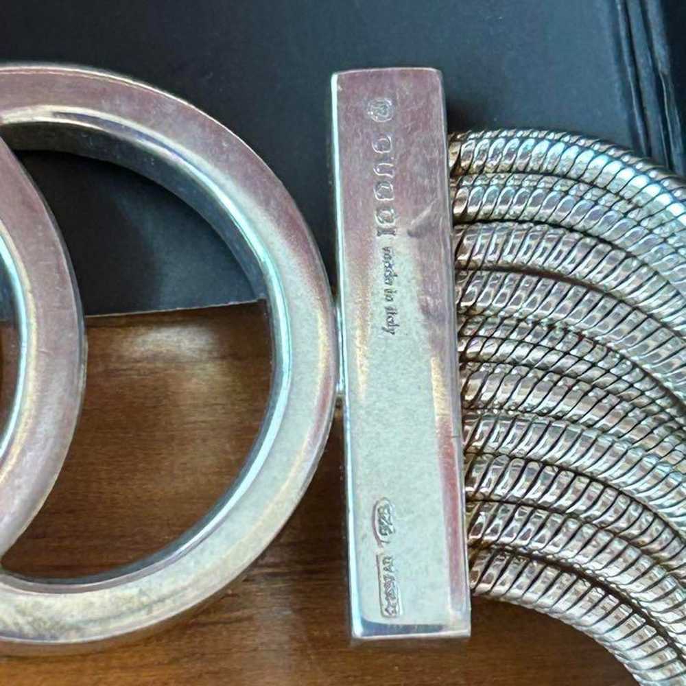 Rare GUCCI GG logo silver bracelet with 10 links. - image 7