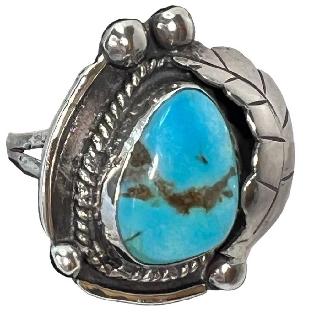 Vintage Sterling Silver .925 Turquoise Navajo 196… - image 2