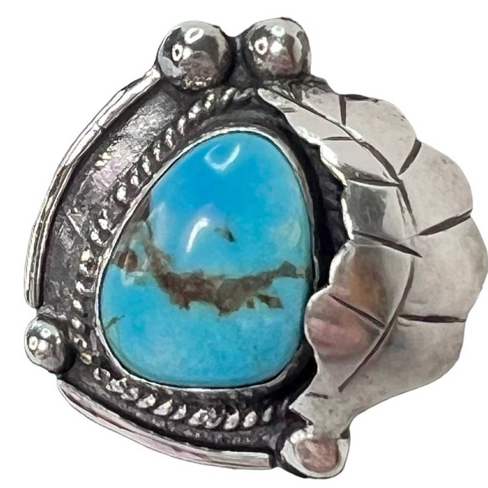 Vintage Sterling Silver .925 Turquoise Navajo 196… - image 3