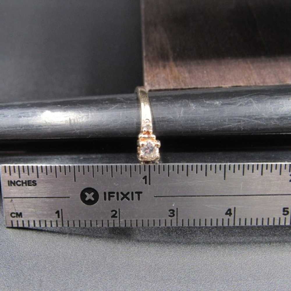 Size 5.5 10K Gold Unique Triple CZ Ring - image 7