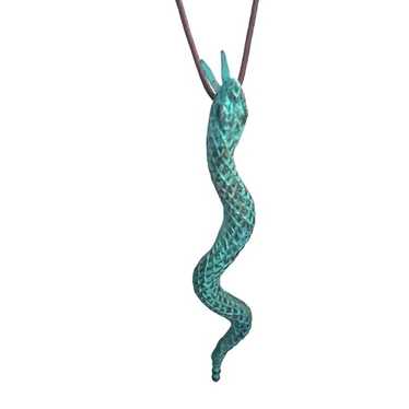 Artwear 6” Verdigris Snake Necklace Vintage Avant… - image 1