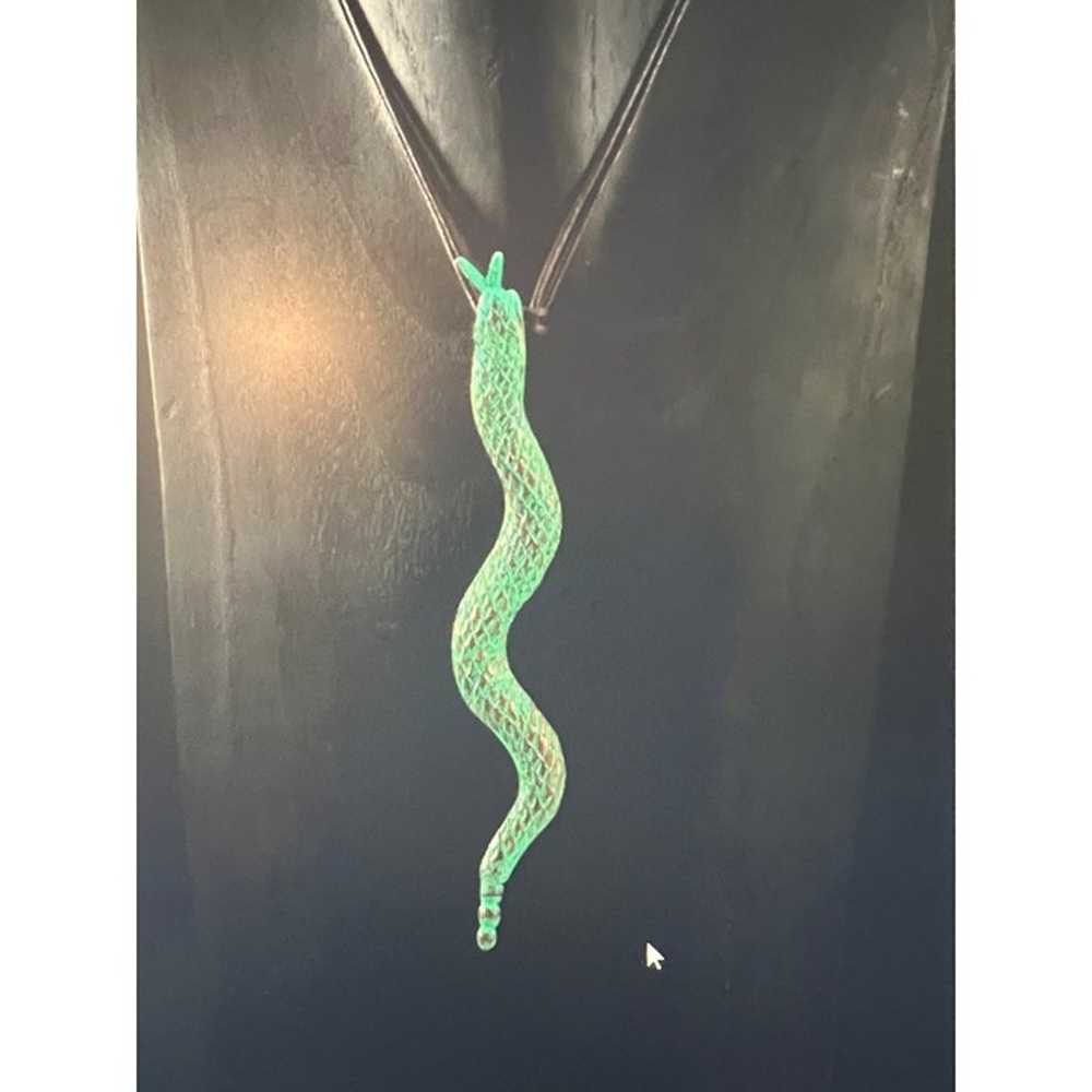 Artwear 6” Verdigris Snake Necklace Vintage Avant… - image 2