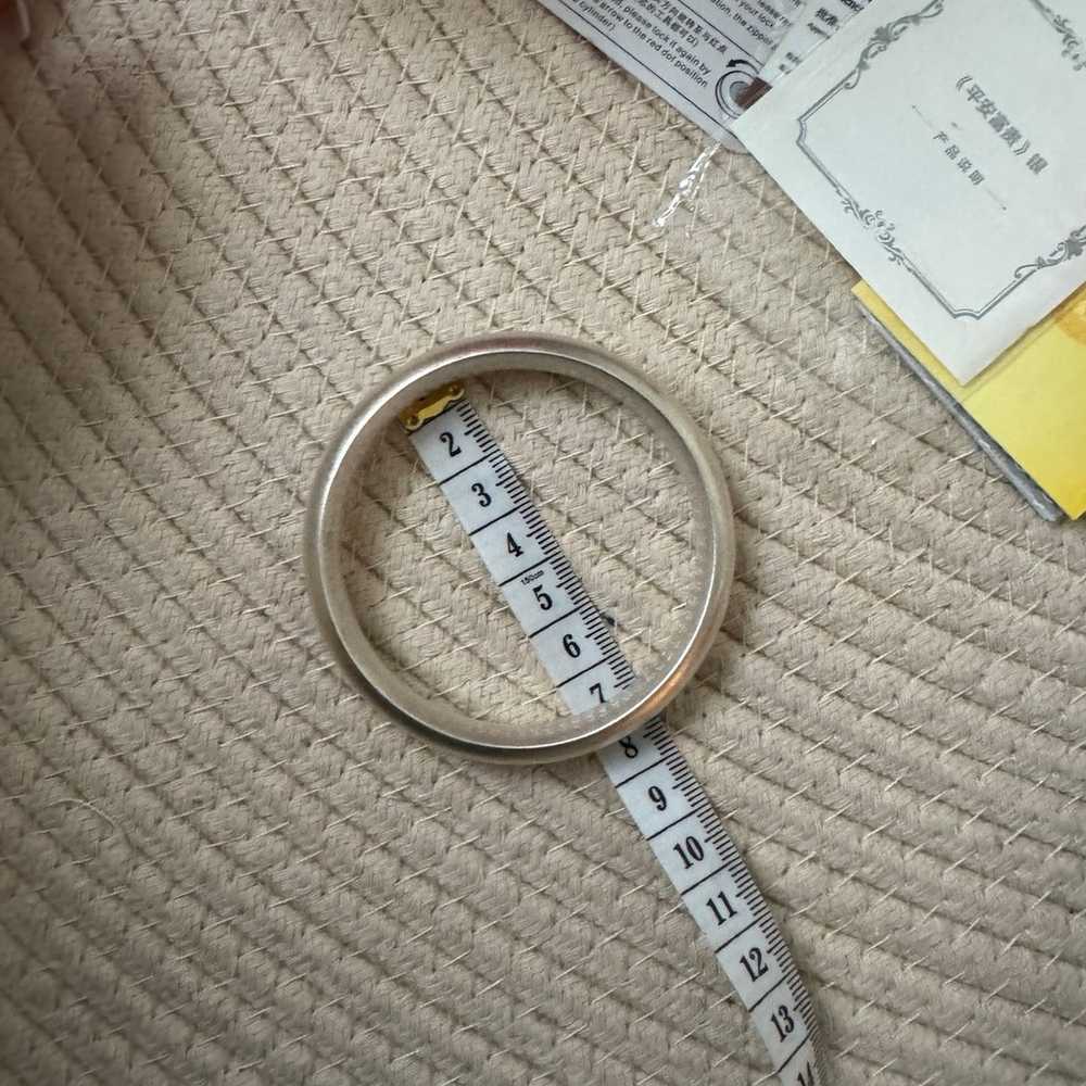 Silver bangle with engraved best wish Chinese let… - image 9