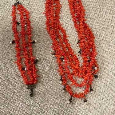 Coral Necklace & bracelet - image 1