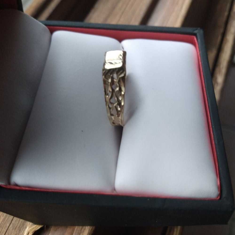 10K Yellow Gold Ring Letter L Size 5 - image 2