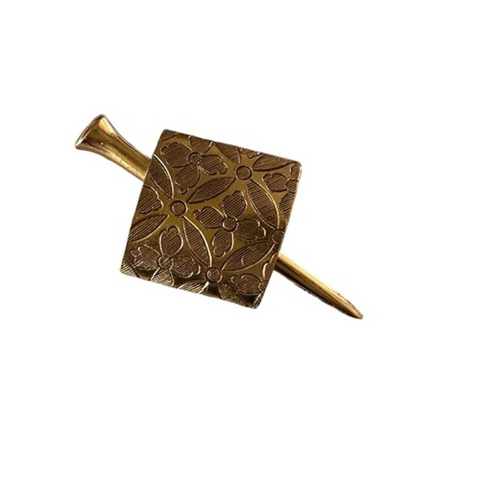 KENZO Paris Vintage Gold Floral Brooch Pin - image 1