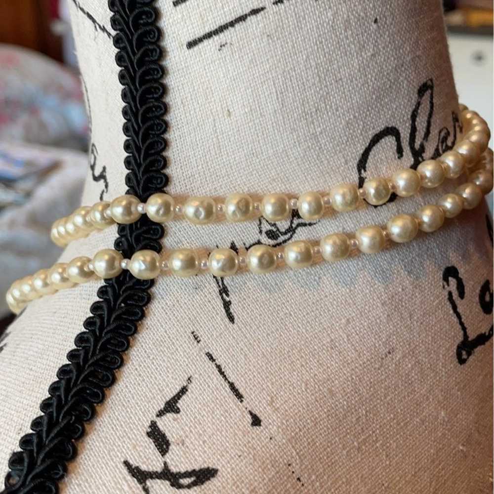 Miriam Haskell 16" double strand pearl necklace - image 2