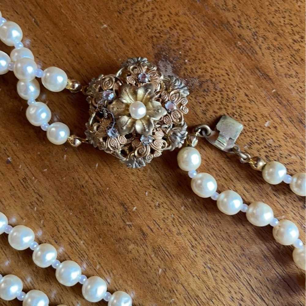 Miriam Haskell 16" double strand pearl necklace - image 6