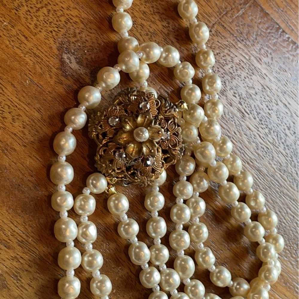 Miriam Haskell 16" double strand pearl necklace - image 8