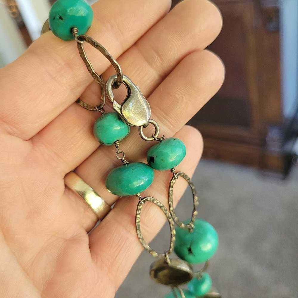 Vintage All 925 Sterling Silver & Turquoise Neckl… - image 11