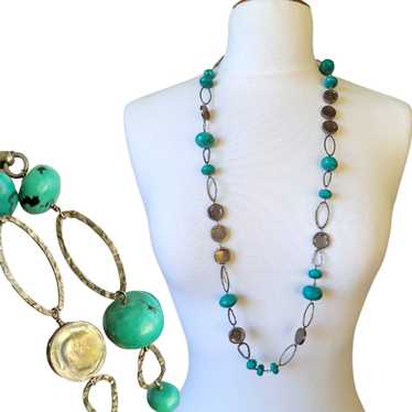 Vintage All 925 Sterling Silver & Turquoise Neckl… - image 1