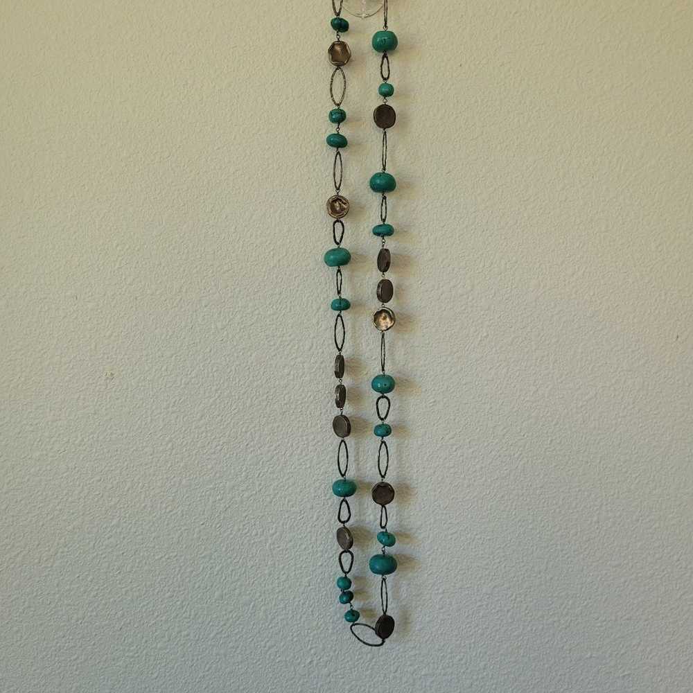 Vintage All 925 Sterling Silver & Turquoise Neckl… - image 2