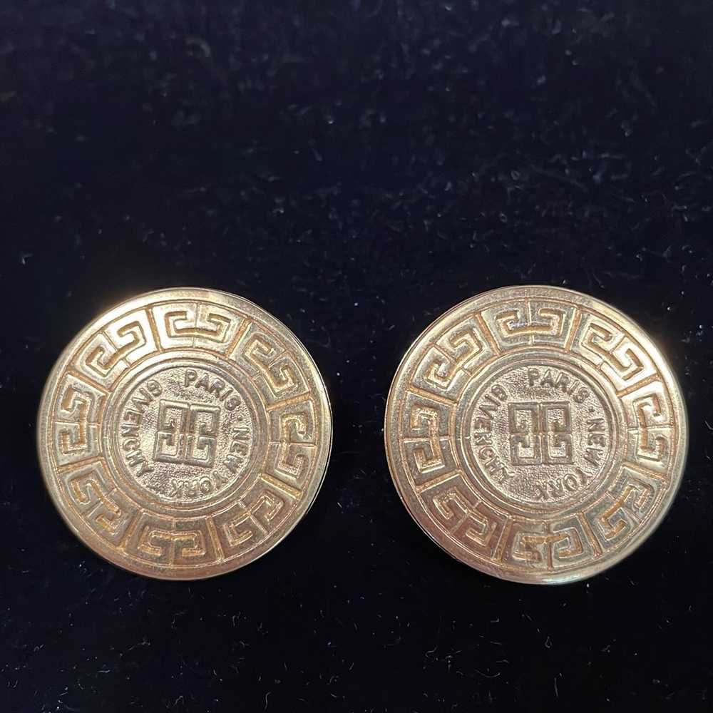 Givenchy vintage coin logo clip on earrings - image 1