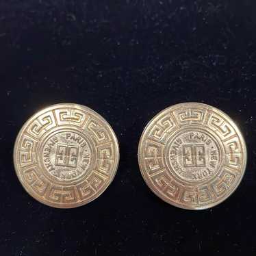 Givenchy vintage coin logo clip on earrings - image 1