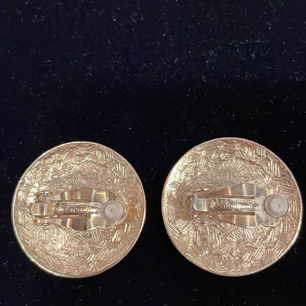 Givenchy vintage coin logo clip on earrings - image 2