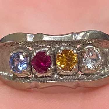 10k white gold mothers birthstone Ring - image 1