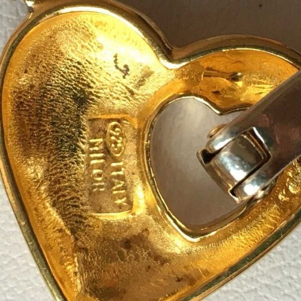 VINTAGE GOLD & STERLING HEART NECKLACE - image 8