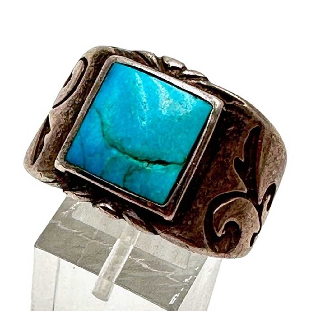 Vintage Southwest Sterling Silver Blue Turquoise … - image 3