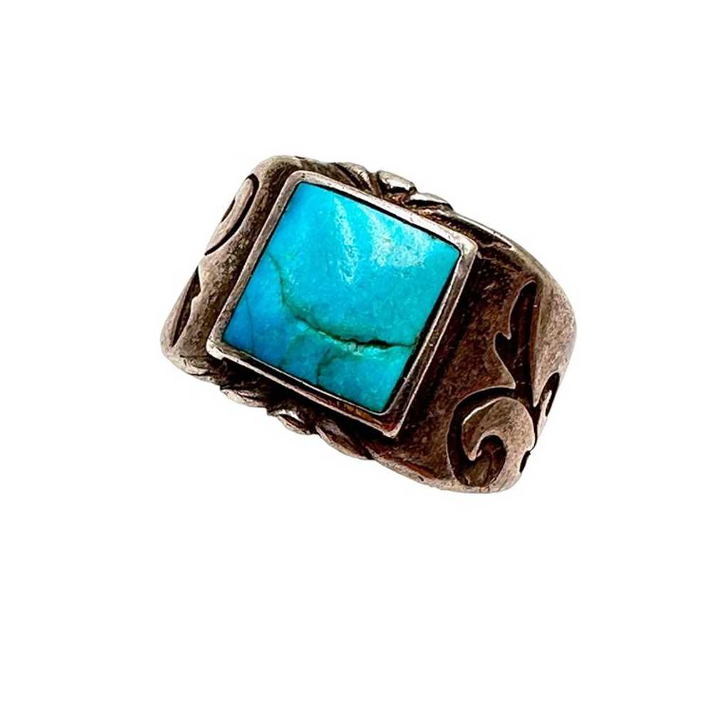 Vintage Southwest Sterling Silver Blue Turquoise … - image 4